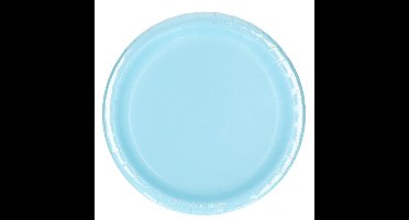Feest bordjes - set 32x stuks - lichtblauw - dia 23 cm - Wegwerpborden - karton - Feestartikelen