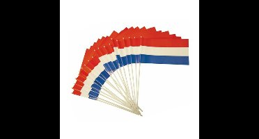 Feest zwaaivlaggetje - Nederlandse vlag - 20 x 30 cm - kunststof - handvlaggetjes - Holland