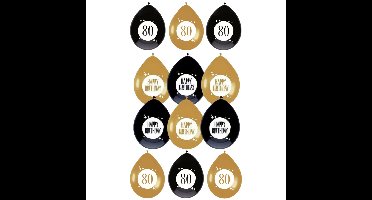 Feestartikelen verjaardag 80 jaar ballonnen leeftijd / happy birthday