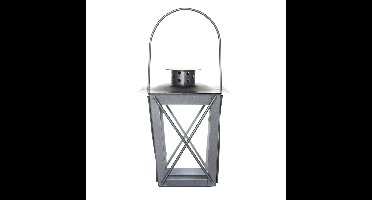 Flancy Flames Windlicht - ijzer - zilverkleurig - 16 cm - lantaarn