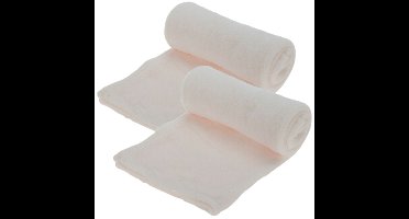 Fleece dekens/plaids - 2x - licht roze - 125 x 150 cm