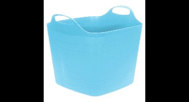 Flexibele emmer - blauw - 25 liter - kunststof - vierkant - 35 x 38 cm