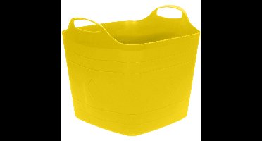 Flexibele emmer - geel - 15 liter - kunststof - vierkant - 30 x 29 cm