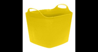 Flexibele emmer - geel - 25 liter - kunststof - vierkant - 35 x 38 cm