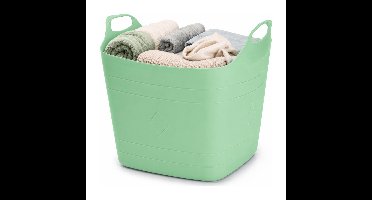 Flexibele emmer - groen - 15 liter - kunststof - vierkant - 30 x 29 cm