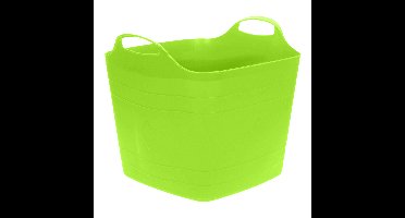 Flexibele emmer - groen - 25 liter - kunststof - vierkant - 35 x 38 cm