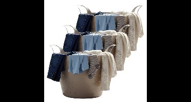 Flexibele wasmand - 3x - beige - 30 liter - kunststof - 54 x 37 cm - met handvatten