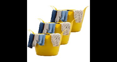 Flexibele wasmand - 3x - geel - 30 liter - kunststof - 54 x 37 cm - met handvatten