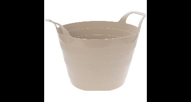 Flexibele wasmand - beige - 30 liter - kunststof - 54 x 37 cm - met handvatten
