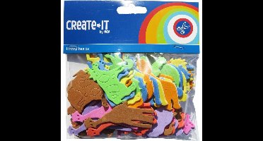 Foam dieren hobby / knutsel materiaal - voor kinderen - 192x stuks - figuren / vormen - plak diertje