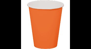 Folat Feest drinkbekers - 16x stuks - oranje - papier - 350 ml - verjaardag/party