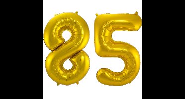 Folat Folie ballonnen - 85 jaar cijfer - goud - 86 cm - leeftijd feestartikelen - versiering