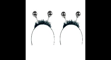 Folat Party disco/eighties thema discoballen diadeem - 2x stuks - voor dames - kunststof