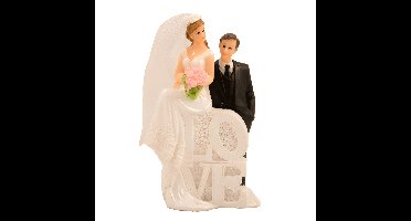 Folat trouwfiguurtje Love - 13 cm - caketopper bruidspaar - klassiek - Bruidstaart figuren