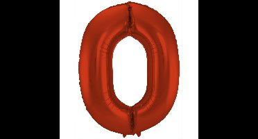 Folat Verjaardag Leeftijd folieballon - 0 jaar - rood - 86 cm - cijferballon groot