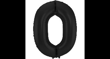 Folat Verjaardag Leeftijd folieballon - 0 jaar - zwart - 86 cm - cijferballon groot