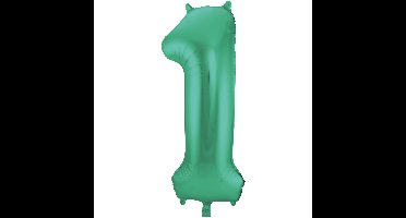 Folat Verjaardag Leeftijd folieballon - 1 jaar - groen - 86 cm - cijferballon groot