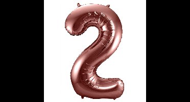 Folat Verjaardag Leeftijd folieballon - 2 jaar - rose goud - 86 cm - cijferballon groot