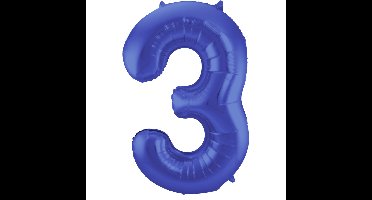 Folat Verjaardag Leeftijd folieballon - 3 jaar - blauw - 86 cm - cijferballon groot