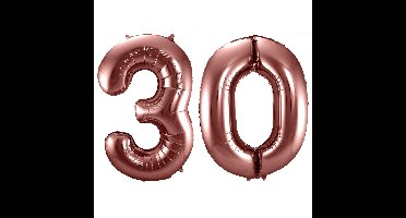 Folat Verjaardag Leeftijd folieballon - 30 jaar - ros? goud - 86 cm - cijferballon groot