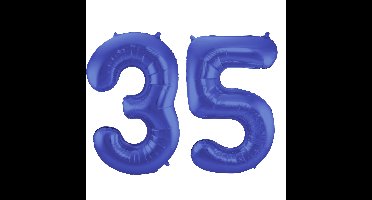 Folat Verjaardag Leeftijd folieballon - 35 jaar - blauw - 86 cm - cijferballon groot