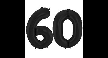 Folat Verjaardag Leeftijd folieballon - 60 jaar - zwart - 86 cm - cijferballon groot
