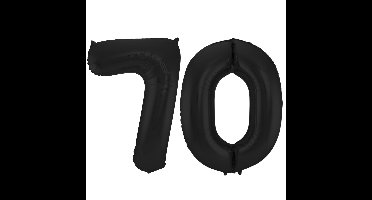 Folat Verjaardag Leeftijd folieballon - 70 jaar - zwart - 86 cm - cijferballon groot