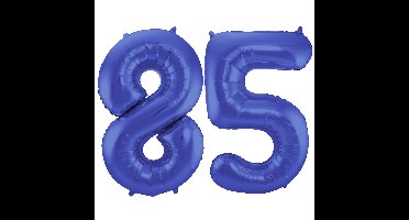 Folat Verjaardag Leeftijd folieballon - 85 jaar - blauw - 86 cm - cijferballon groot