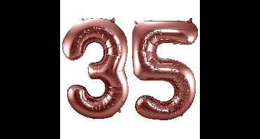 Folat Verjaardag Leeftijd folieballonnen - 35 jaar - rose goud - 86 cm - cijferballon groot