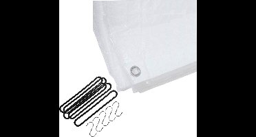 FX Tools Afdekzeil - wit - 2 x 3 meter - met 10x spanrubbers en S-haken