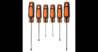 FX Tools Schroevendraaiers set - 6-delig - plat en kruiskop - 3-5-6 mm - Gereedschap set