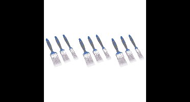 FX Tools Verfkwasten set 9x stuks - plat - kunststof handvat - 25/38/50 mm breed - schilderen