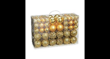 G. Wurm kerstballen - 100x stuks - goud - kunststof- 3, 4 en 6 cm - kerstboomversiering