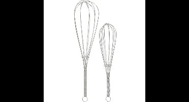 Garde set - 2-delig - zilver - rvs - 19/24 cm - Keukengerei/bakgerei