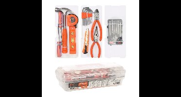 Gereedschapset - 23-delig - oranje - gereedschapkoffer gevuld
