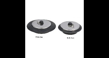 Gerimport Afvoerstop - 2x stuks - D7.5 - D5.5 cm - gootsteenstop - keukenaccessoires