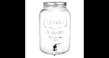 Gerimport dispenser cocktails/water/limonade - met tap - 8L - glas - zomer