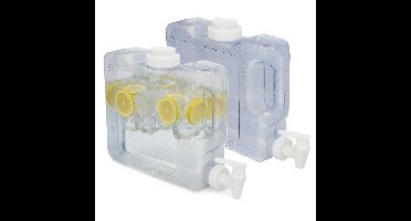 Gerimport Drank / Water dispenser tap - 2x - 4 Liter - kunststof - 37 x 12 x 16