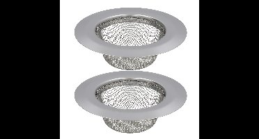 Gerimport gootsteen zeefje DIA - 2x - D11 cm - zilver - metaal - wasbak - keukenaccessoires