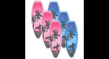 Gerimport Handdoekknijpers - 6x - surfplank - blauw/roze - handdoekklem - kunststof