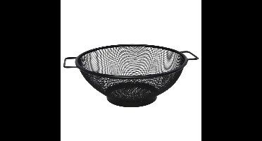Gerimport Keuken vergiet met handvaten - zwart - metaal - 31 cm - afgiet zeef