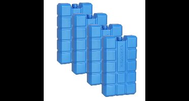 Gerimport Koelelement - 4x - 400 ml - 9,5 x 16 cm - blauw - voor koeltas of koelbox