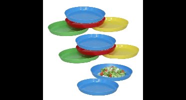 Gerimport Picknick/camping borden - 12x stuks - multi - kunststof - herbruikbaar