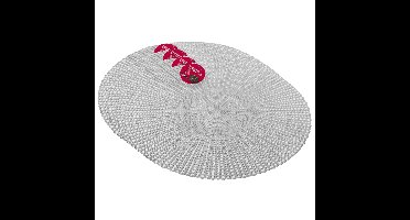 Gerimport Ronde tafel dinner placemats - Set van 4x stuks - zilver - kunststof - Dia 40 cm