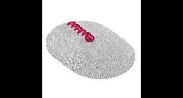 Gerimport Ronde tafel dinner placemats - Set van 6x stuks - zilver - kunststof - Dia 40 cm