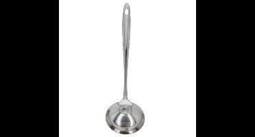 Gerimport Soep/saus opscheplepel - zilver - metaal - 31 cm - keukengerei - soeplepel