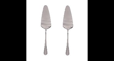 Gerimport Taartschep - 2x - RVS - zilverkleurig - 23 cm - Keukengerei - opdienen/serveren