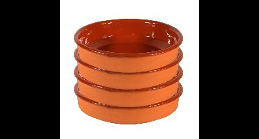 Gerimport Tapas bord/schaal - Sevilla - 24 cm - aardewerk - oranje - serveerschaal