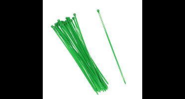 Gerimport tie-wraps/kabelbinders - 60x stuks - groen - kunststof - 30 cm