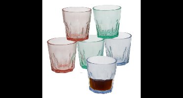 Gerimport Waterglazen/drinkglazen Everest - 12x stuks - transparant kleurenmix - 250 ml